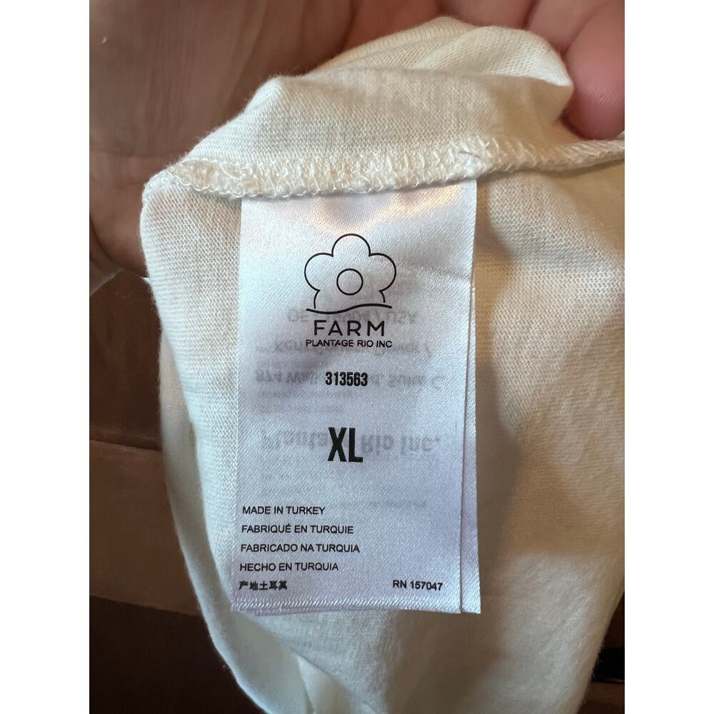 Farm Rio "Nature Is The Future" muscle tee white, featuring colorful embroidery - Picture 6 of 9
